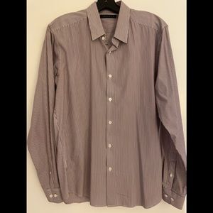 Theory Long Sleeve Stretch Cotton Button Up Shirt